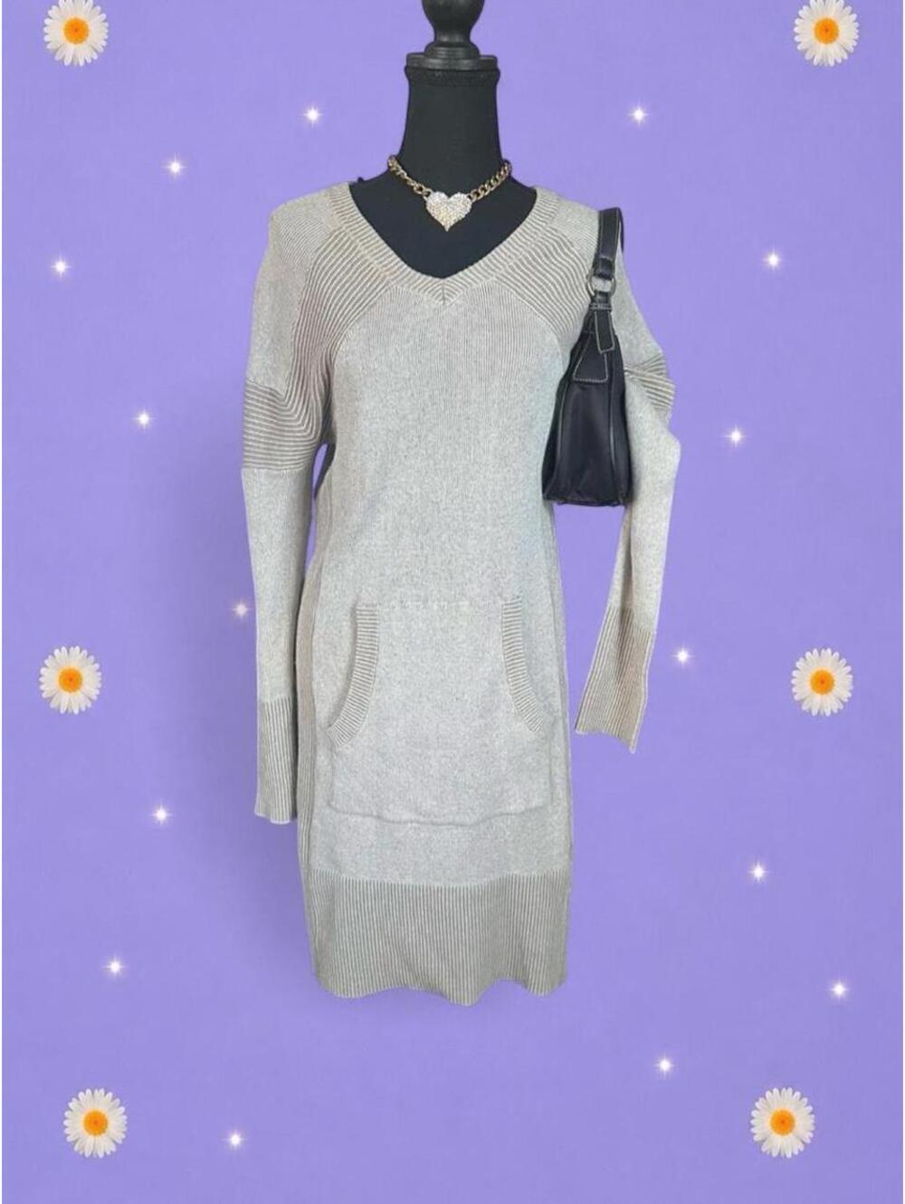 Vintage Y2K Knit Sweater Dress Old Money Coastal Quiet Luxury Size Medium